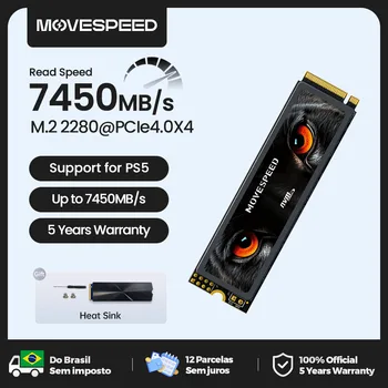 MOVESPEED-Disque dur interne à semi-conducteurs, SSD 7450 MBumental, NVMe M.2 2280, 4 To, 2 To, 1 To, M2 PCIe, 4.0x4, 2280 SSD Drive pour PS5 Laptop PC