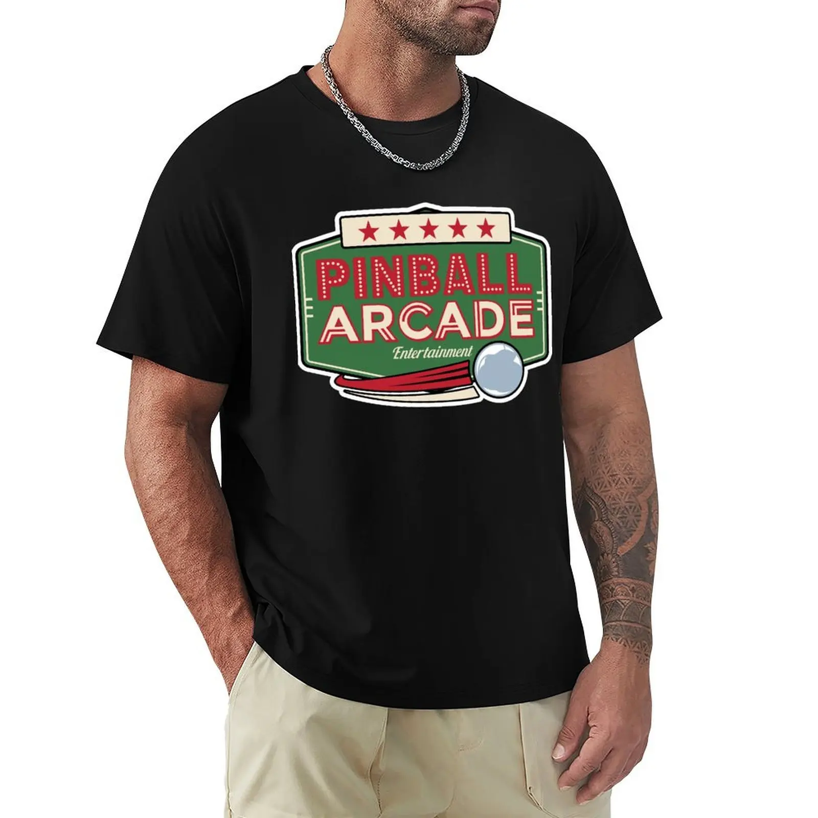 Pinball Pro T-Shirt Simple Solid Color Crew Neck Tee