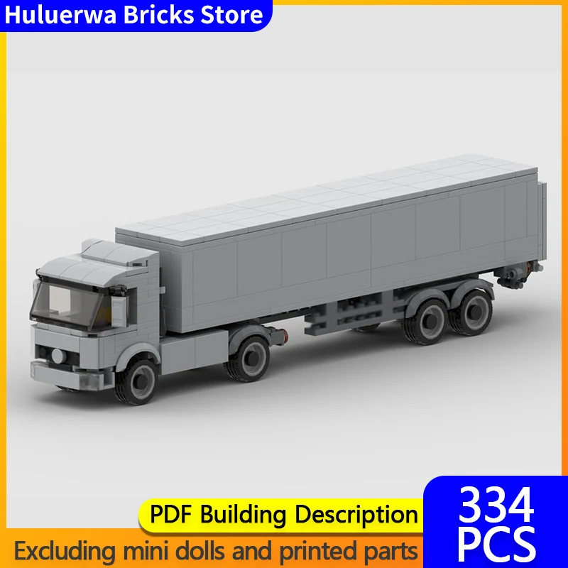 

Модель городской автомобиль MOC, строительные кирпичи, LKW, фургон, транспортный грузовик, модульная технология, детские праздничные подарки, сборка игрушек, костюм