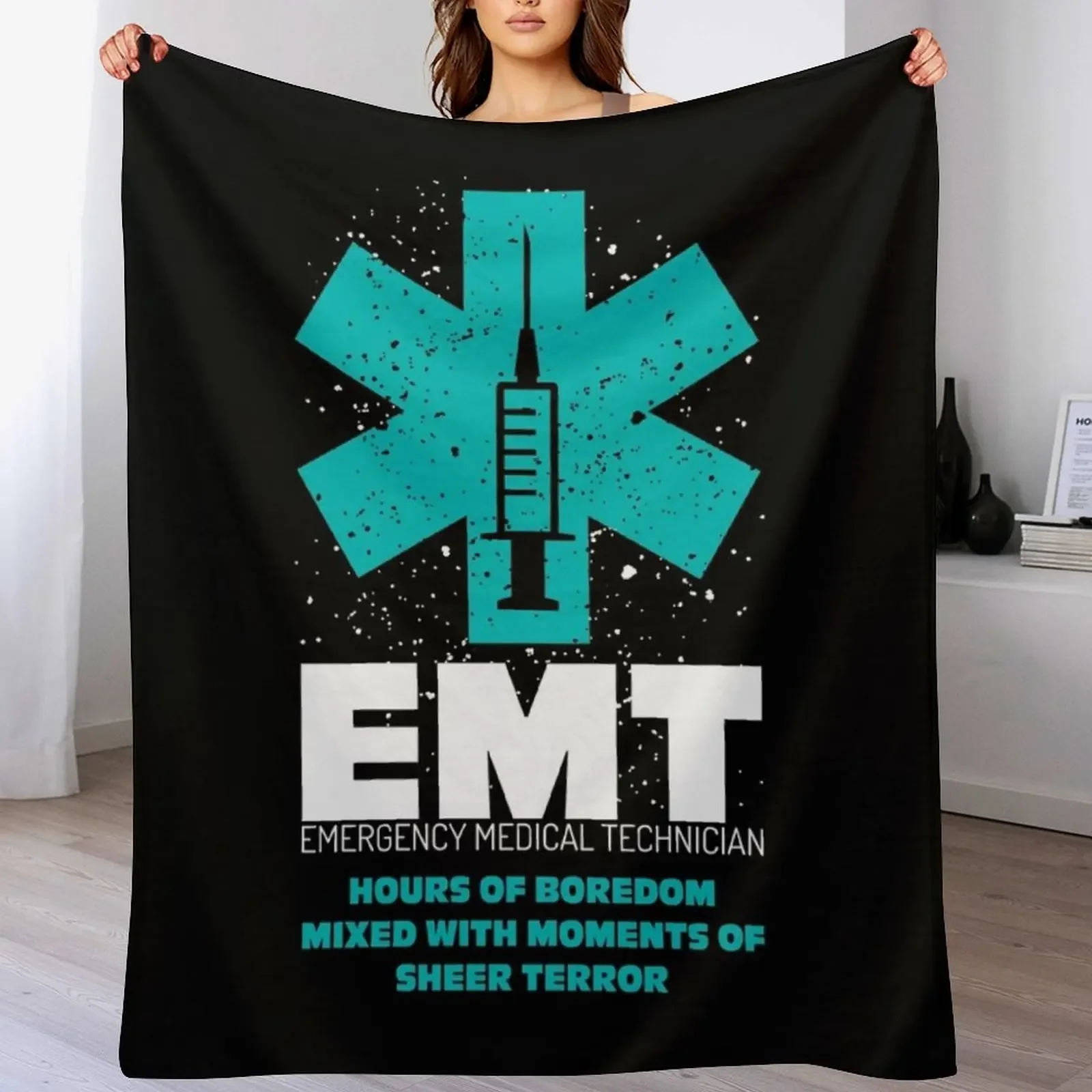 Emergency Medical Technician EMT First Responder Shirt Throw Blanket Luxury Brand Luxury Designer blankets and throws Blankets