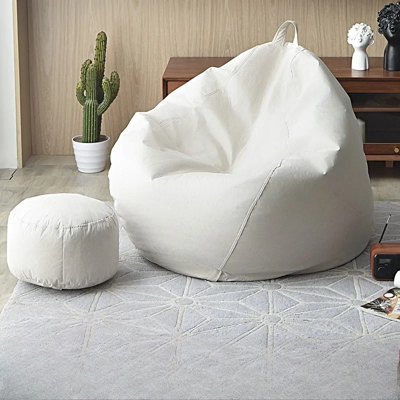 Upholstered Modular Luxury Cozy Bean Bag Sofas Plush Creative Versatile Premium Reclining Bean Bag Sofas Pouf Poire Furniture