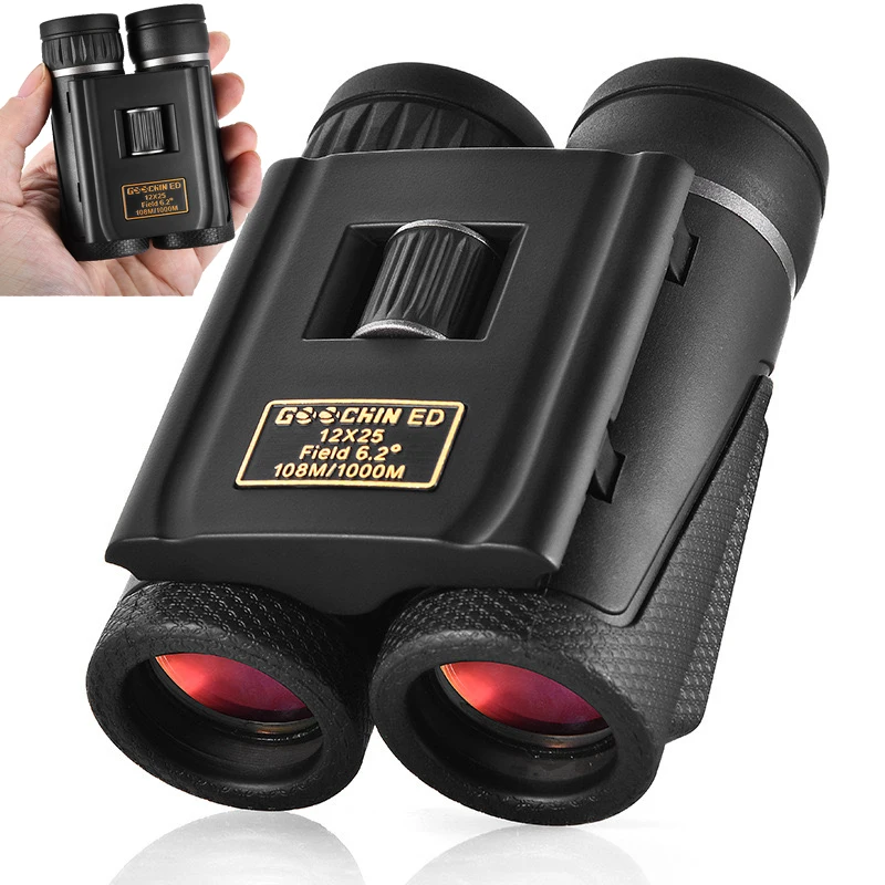

12x25 Small Compact ED Lens Binoculars for Adults & Kids Mini Lightweight High Powered Binoculars with Clear Vision for Travel