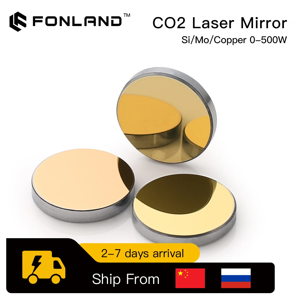 

Fonland Co2 Laser Si Mo Reflective Mirrors for Laser Engraver Gold-Plated Silicon Reflector Lenses Dia. 19 20 25 30 38.1 mm