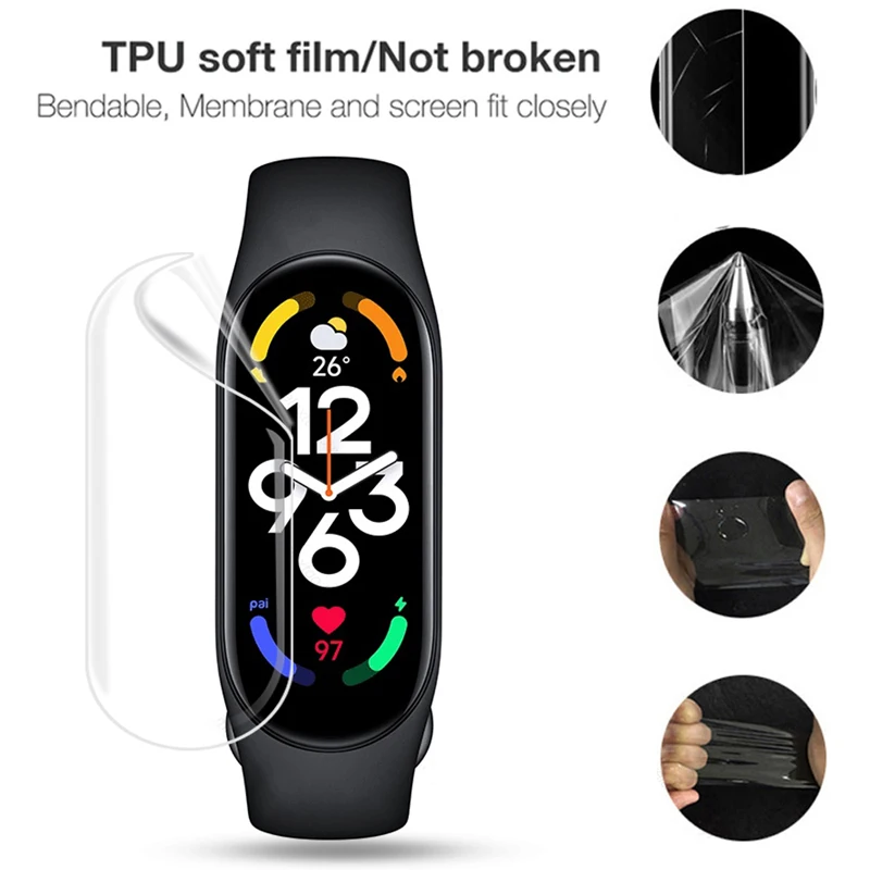 1 Packung Displayschutzfolie für Xiaomi Mi Band 7 Schutzfolien Mi Band 7 8 Film Hydrogel Cover Mi Band 7 6 Smart Band Zubehör