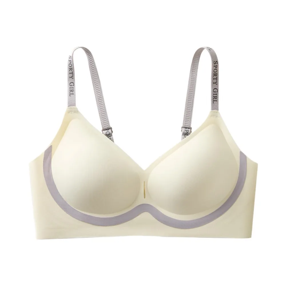 Letter Wireless Deep V Bra Shockproof Anti-sagging Seamless Bras for Women Close-fitting Lingerie Push Up Underwear Running