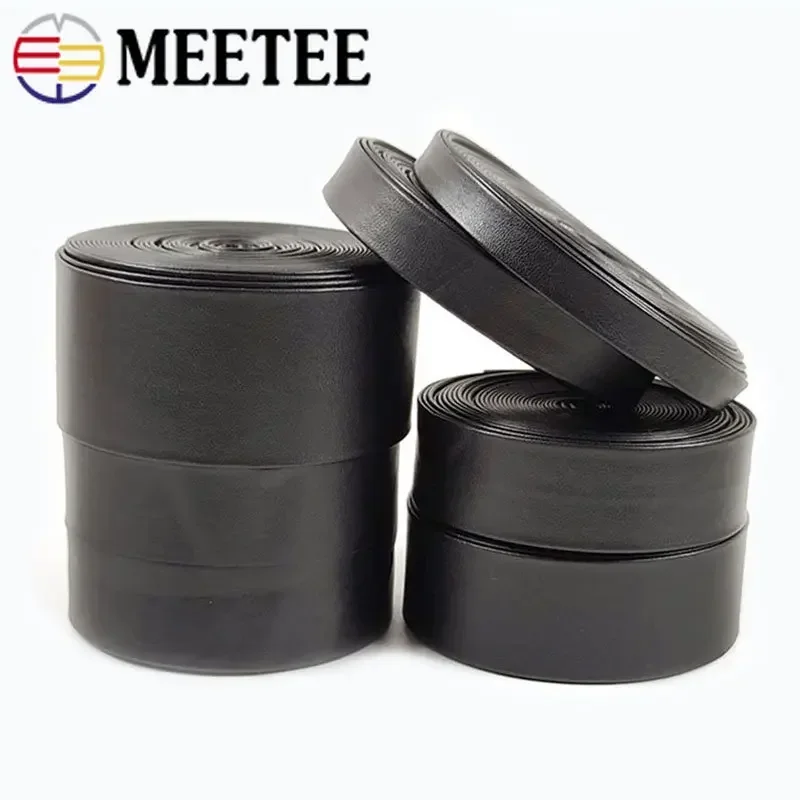 10/20Meters 3-50mm Black PU Soft Leather Webbing Tapes Cord Necklace Bracelet Decoration Rope DIY Bags Clothing Accessories