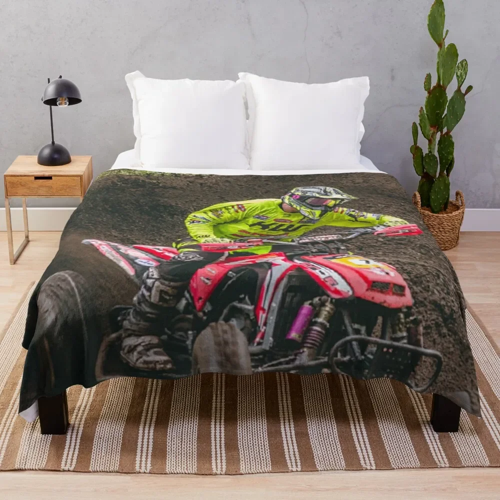 

ATV Red Quad in the Mud! 4 Wheel Racing! Throw Blanket Bed covers Cute Plaid Custom For Decorative Sofa Blankets