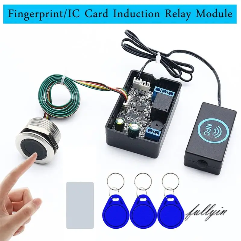 

FULL-Fingerprint Access Controller NFC Electric Lock Control Relay Module IC Card Induction Switch