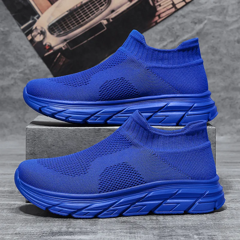 

Men's Sneakers Breathable Running Shoes Soft Sole Lightweight Socks Shoes Non-slip Women Casual Shoe Platform Slip-on Men Shoes