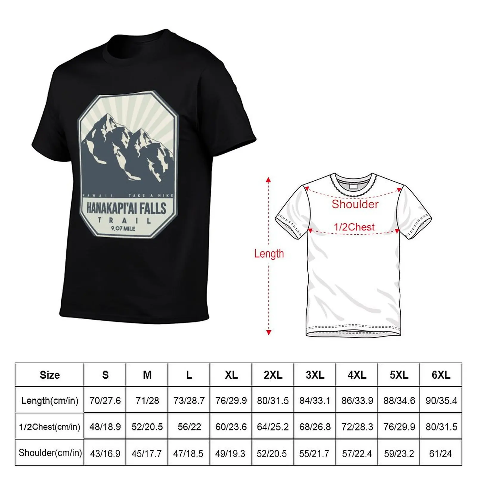 Hanakapi'ai Falls Trail Hawaii Hiking Trail T-Shirt Minimal Art Print T-Shirt