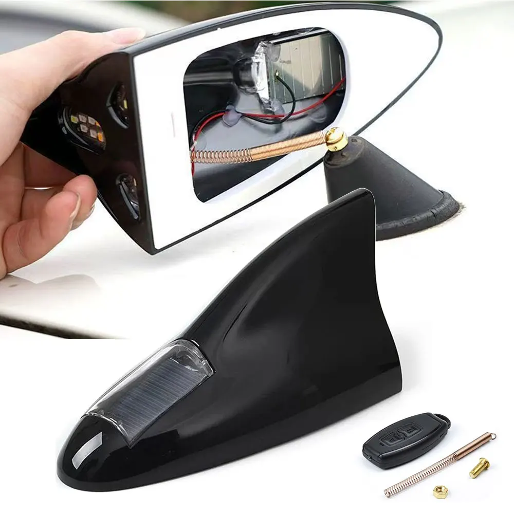 

Автомобильный солнечный светодиодный светильник для предотвращения столкновений, универсальный светильник с антенной в виде плавника акулы, сигнальные огни, автомобильное моделирование, аксессуары для украшения