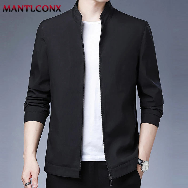 Spring Autumn Casual Men's Jacket Stand Collar Zip Up Jacket Coat Luxury Social Jackets for Men