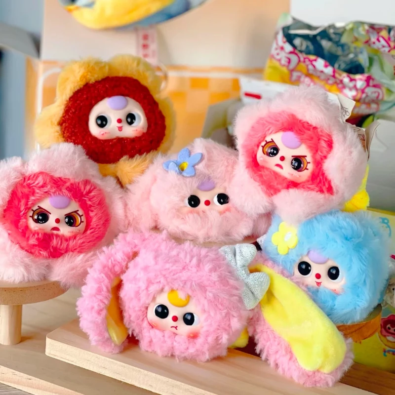 

Baby Three Flower Hair Ring Series Blind Box Vinly Face Doll Kawaii Toy Hair Tie Birthday Gift Desktop Ornament Mystery Box