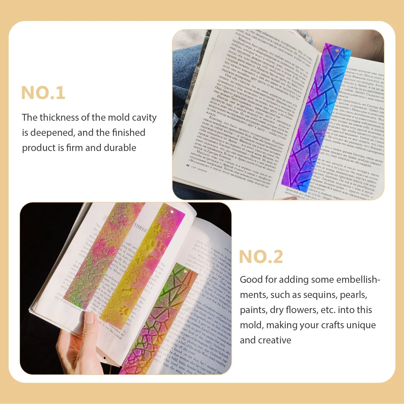

Silicone Bookmark Molds DIY Supply Bookmarker Casting Molds Perfect for Adding Embellishments Sequins Pearls Paints Dry Flowers