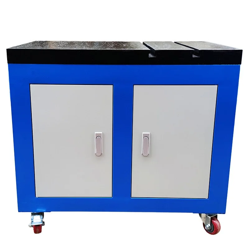 Heavy-duty cast iron T-slot table tapping machine platform cabinet tool cart for mechanic machining