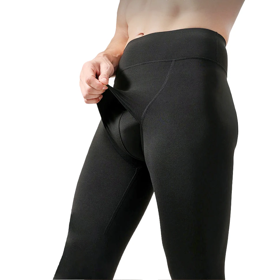 

High Waisted Tights Men's U Shaped Bird's Nest Yoga Windproof Shaping Horizontal Opening Leggings Warm Thermal Underwear Bottom