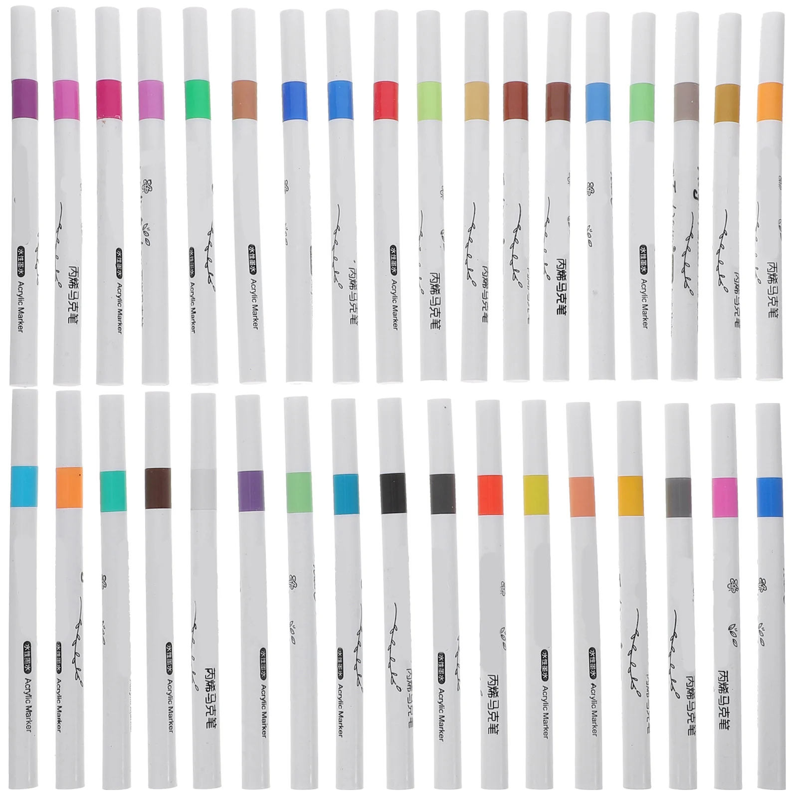 36 Pcs Acrylic Markers Paint Pens for Metal Graffiti Fine Tip Fabric Clothes Permanent