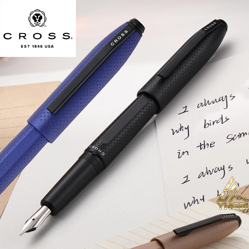 CROSS frosted iridescent pen with chrome plated tip, specially designed angular pen holder, business signature stationery
