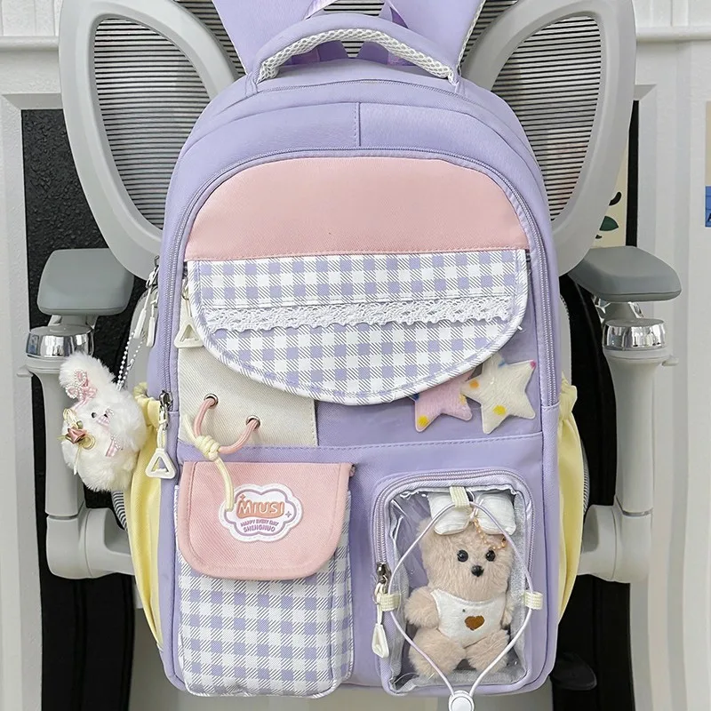 Cute Lightweight Daily School Backpack for Teenage Girls Casual Travel Daypack School Bag for Junior Senior High School Students