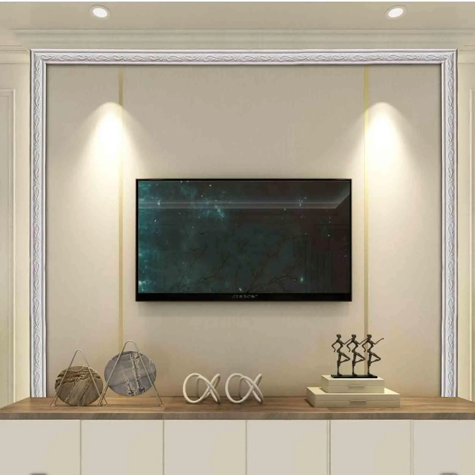 230*4 Cm Self Adhesive Wall Border Strip Waterproof Wall Trim Line Wallpaper Skirting Border 3D Foam Moulding Trim Strips
