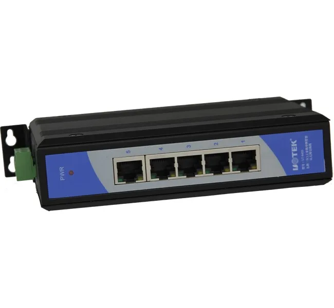 UTEK UT-6405 5-Port 10/100M Unmanaged Industrial Ethernet Switch DIN-Rail