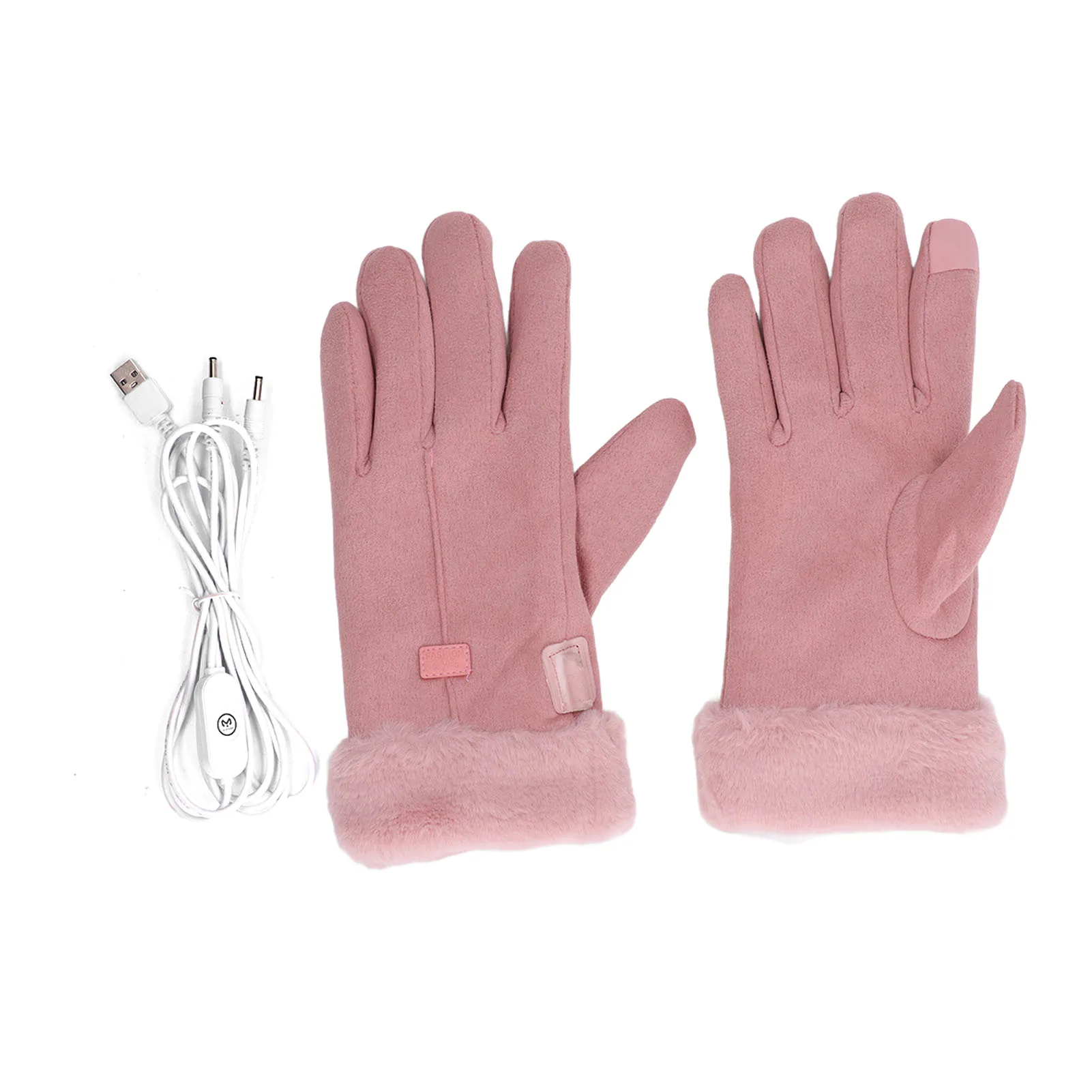 USB-verwarmde handschoenen met antisliphandpalm, groot verwarmingsoppervlak, verwarmde handschoenen voor wintersport, katoen, waterdicht, USB-oplaadbaar voor fietsen.