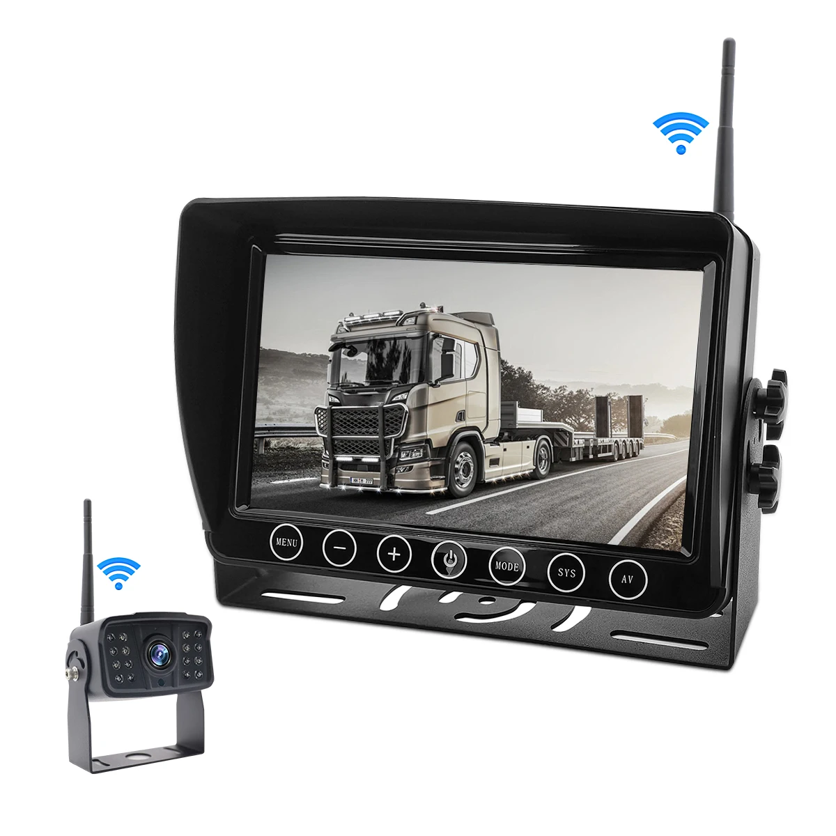 BSD Digital Wireless Backup Camera System 7 Inch IPS  Wireless Reverse Dustproof  Monitor for Construction Device