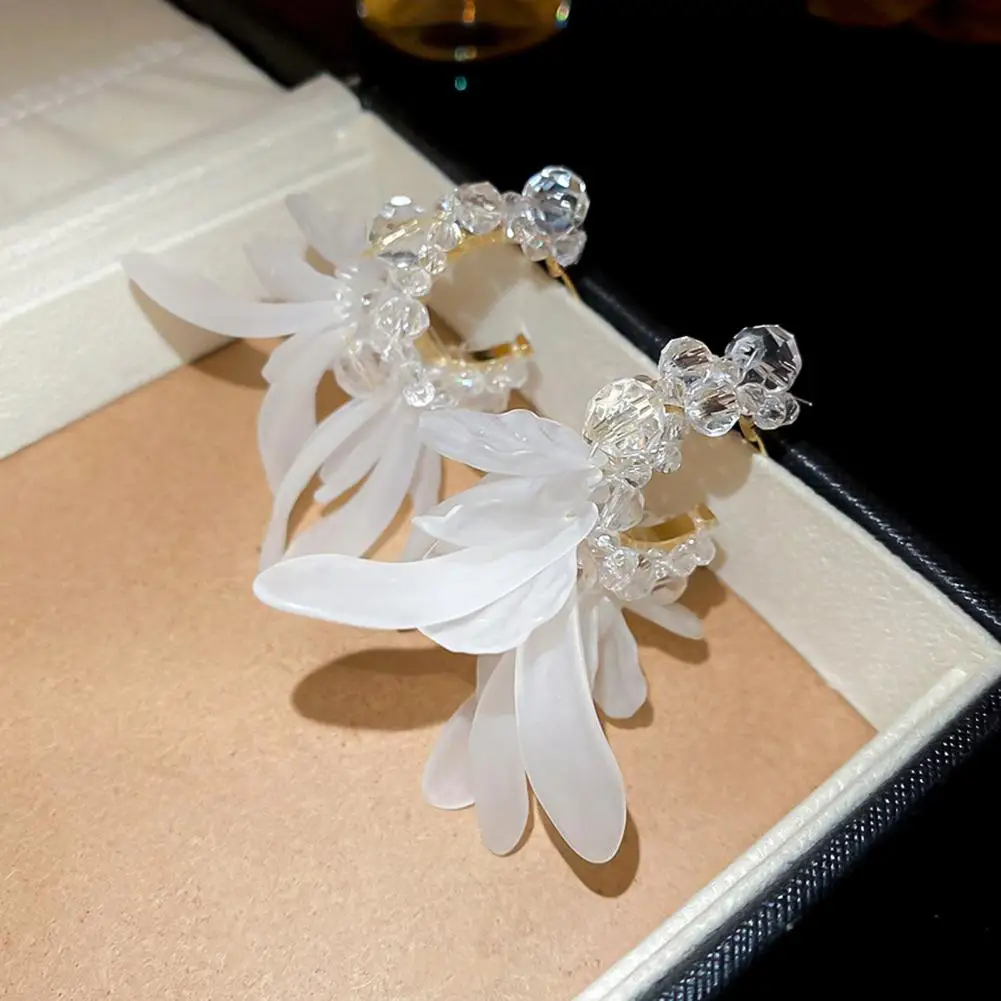 Faux Earrings 1 Pair Tassel Stud Earrings Faux Acrylic Petal Drops Holiday Statement Jewelry Accessories for Women Acrylic