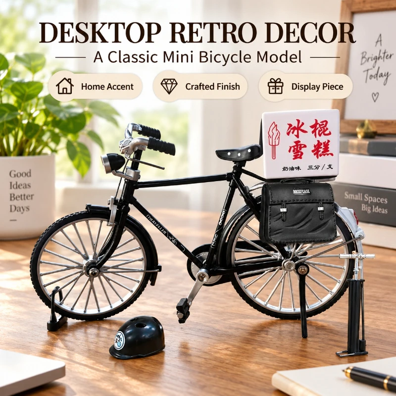 Old-time 28 Inch Bicycle Alloy Replica Hand-assembled DIY Bike Model Simulation Cycle Home Table Decoration