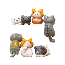 6pcs Japan Kawaii Cat Miniature Terrarium Figurines Ornaments for Home Decoration Creative Japanese Anime Pvc Figure Home Decor