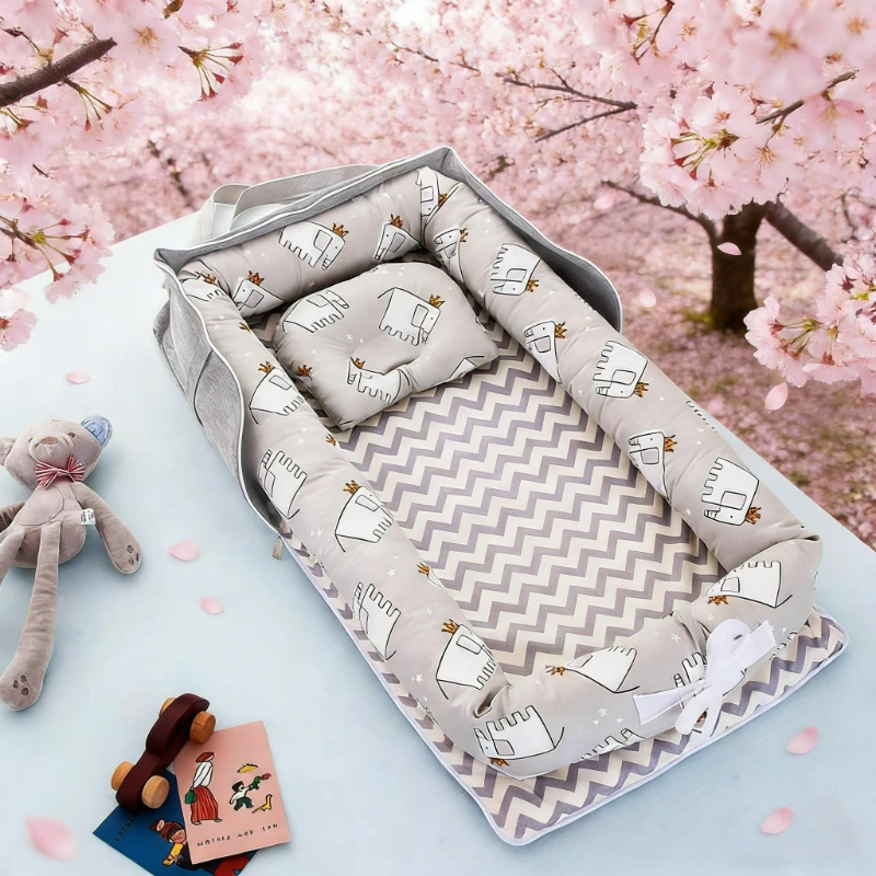 

Новая портативная дорожная сумка-кокон для младенцев 2026 года с формирующей подушкой, складная кроватка для новорожденных