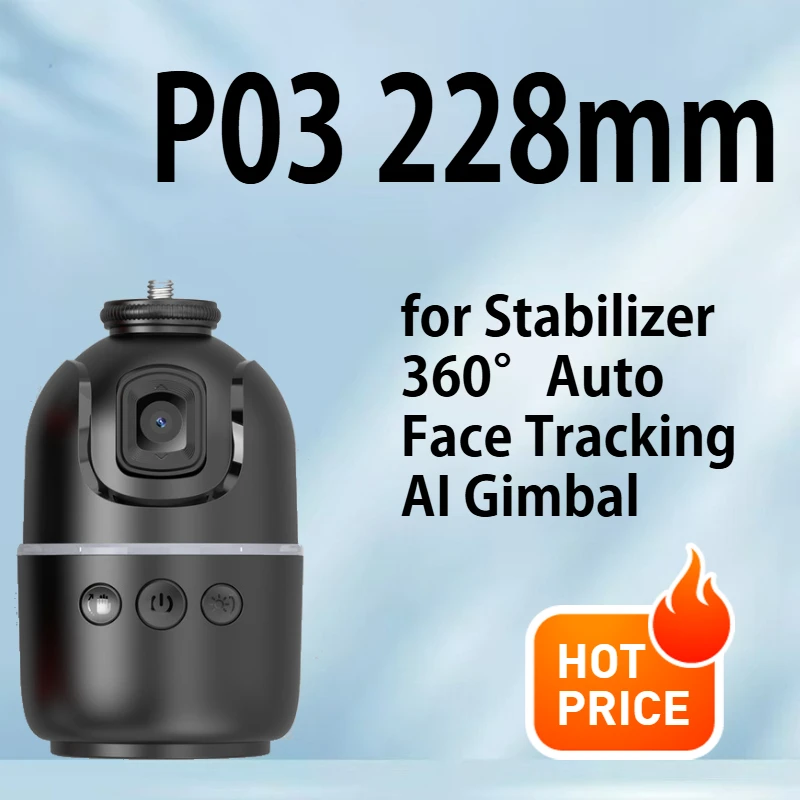 

P03 Live streaming gimbal tracking device, smartphone AI intelligent panoramic 360 degree tracking and shooting, practical gift