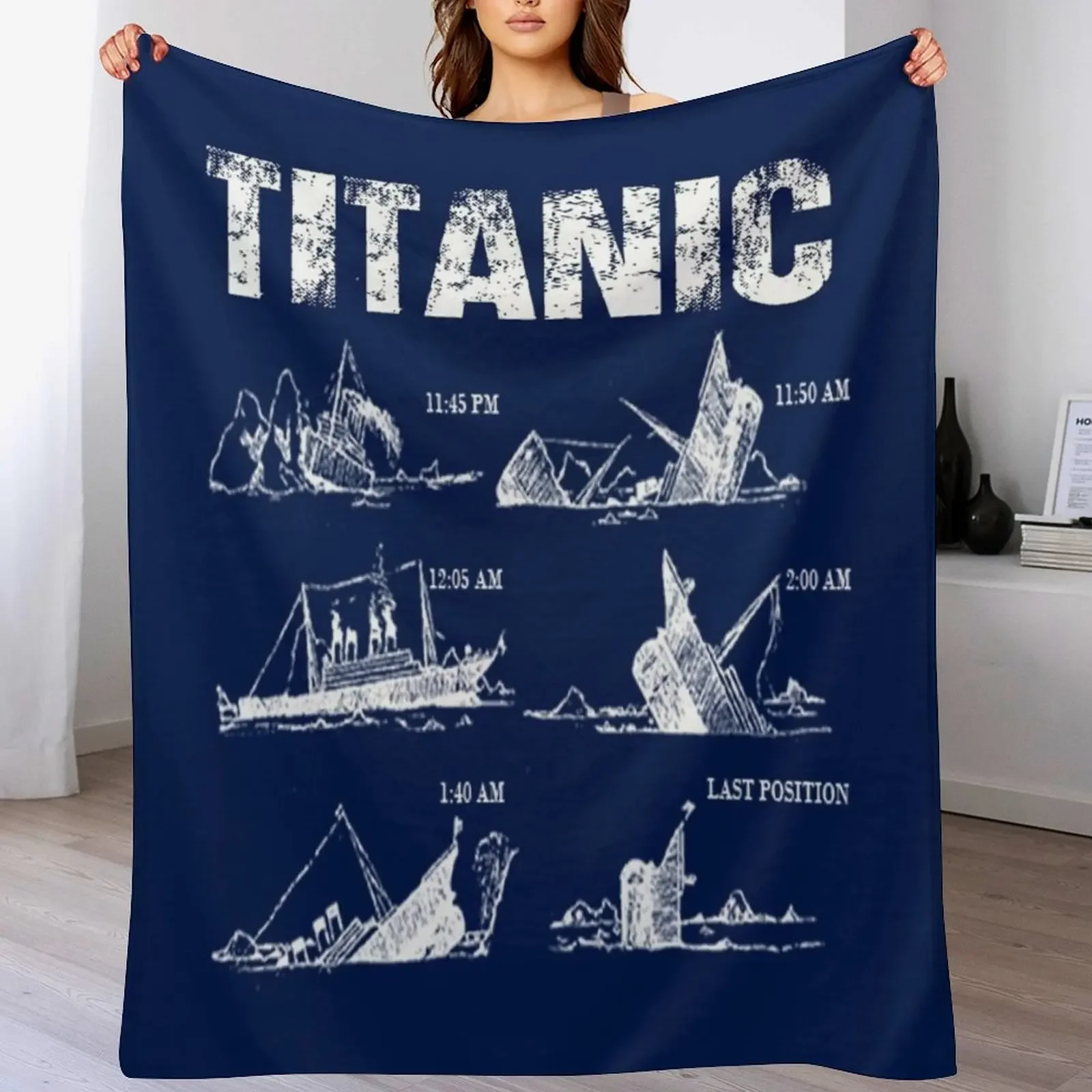 

Titanic Sinking Vintage Cruise Ship Atlantic Ocean Voyage Throw Blanket Decorative Beds Hairy Flannel Blankets