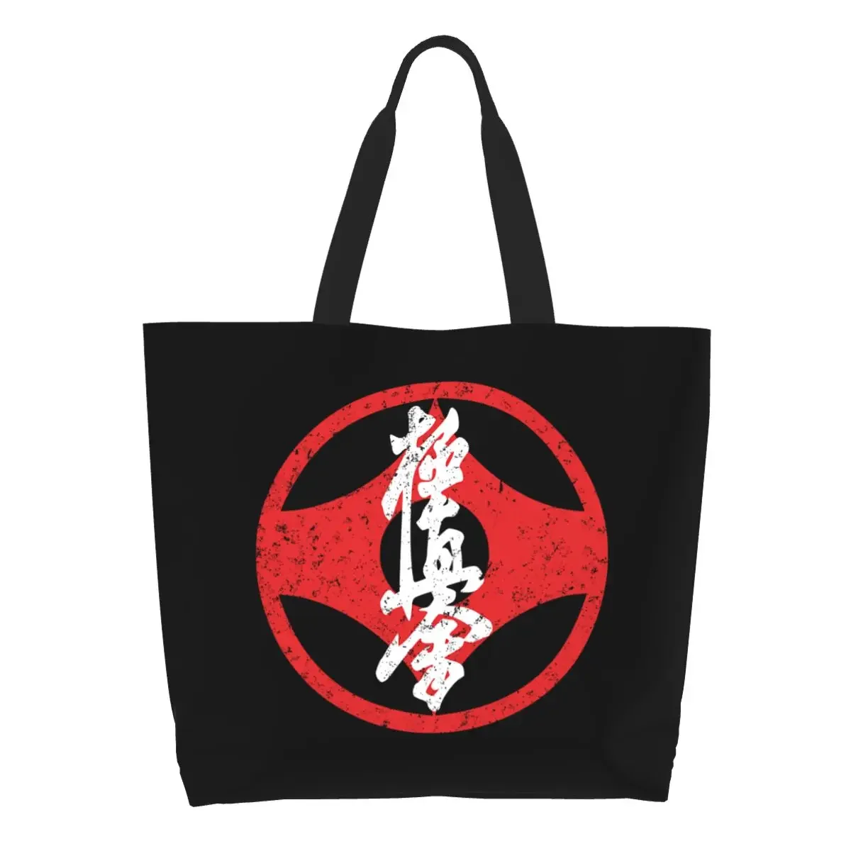 

Kawaii Kyokushi Karate Shopping Tote Bag Reusable Martial Arts Canvas Grocery Shoulder Shopper Bag