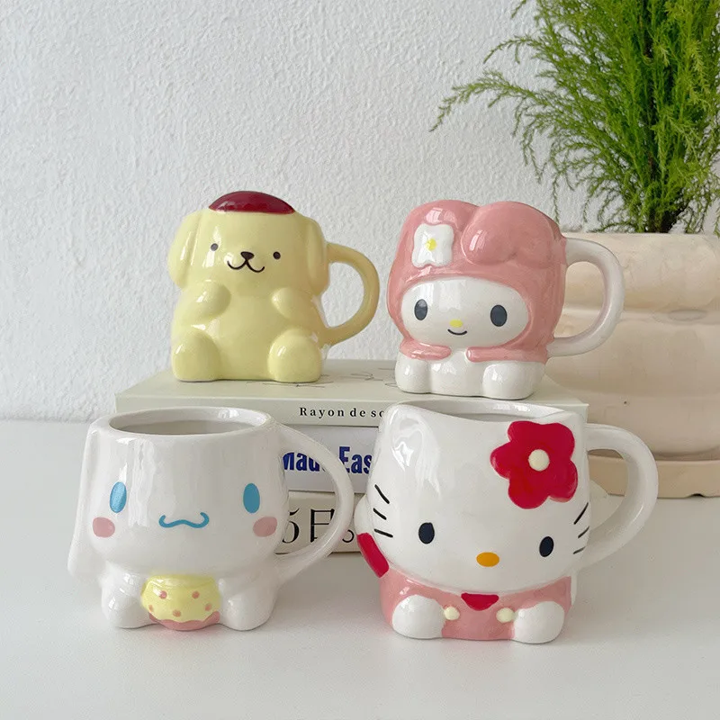 

Sanrio Hellokitty Katie Cat Ceramic Water Cup Creative Jade Gui Dog Melody One-Double Cup Cartoon Cute Girl Children's Cup