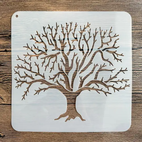 Molde de mandala DIY de 20x20 cm para pintar plantillas, álbum de fotos estampado, tarjeta de papel en relieve sobre madera, pared de tela, árbol de la vida