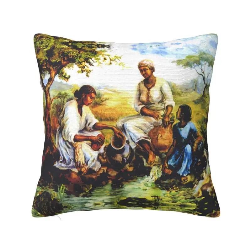 

Ethiopian Painting Art Modern Throw Pillow Cover Bedroom Decoration Cushion