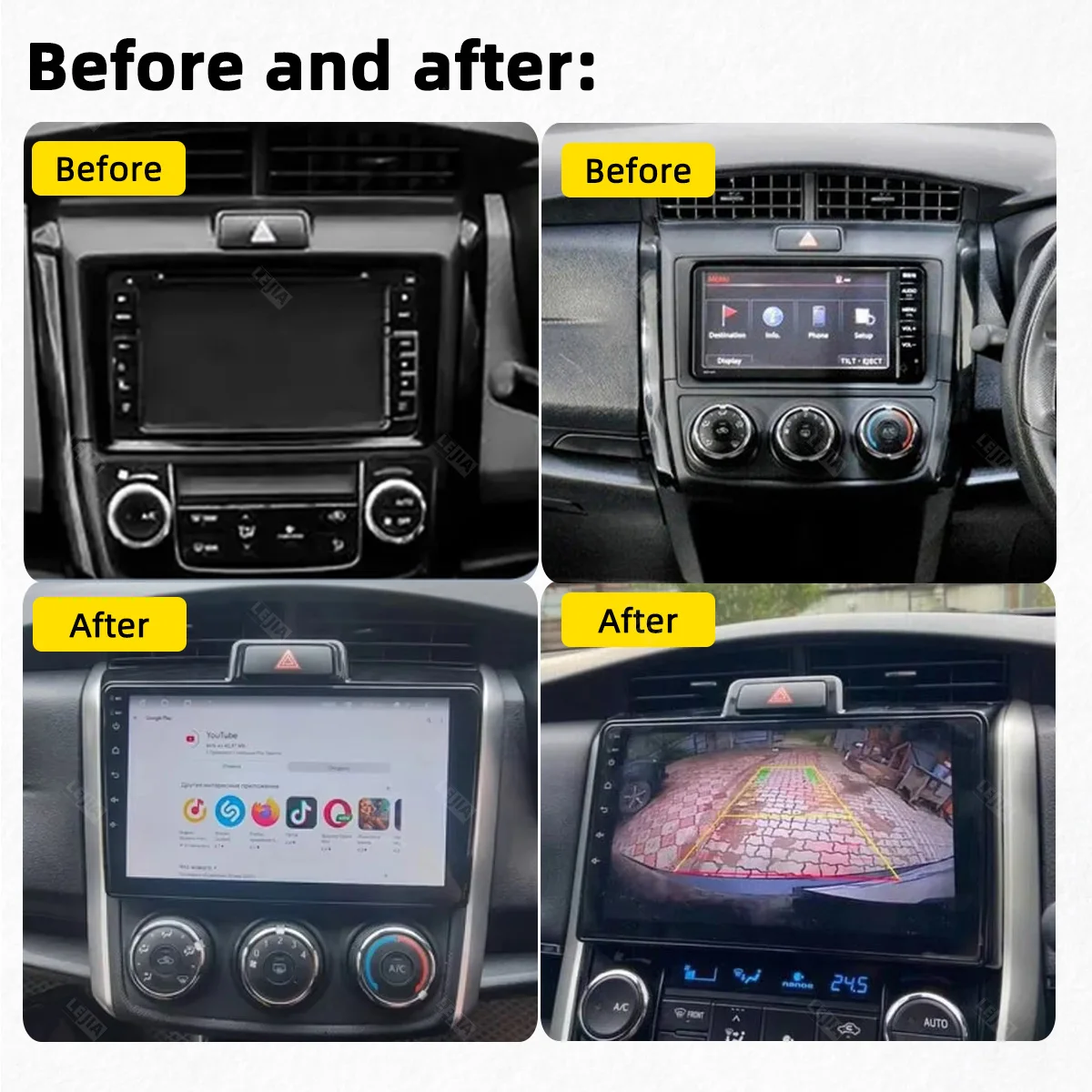 Car Multimedia Player For Toyota Corolla Axio 2 Fielder 3 E160 2012 - 2021 Android 2 Din Car Radio GPS Navigation Carplay Stereo
