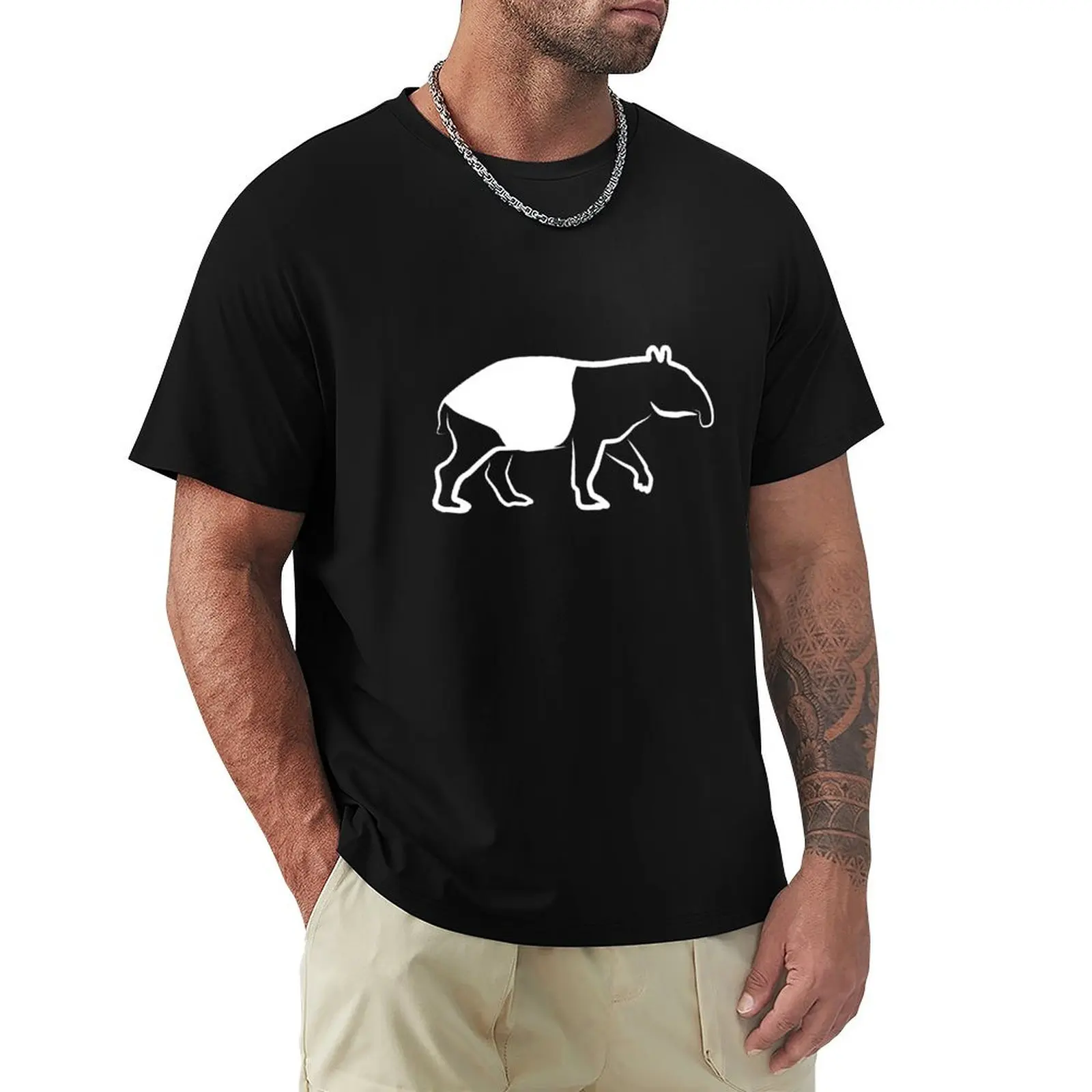 Tapir on a walk T-shirt customs vintage t shirts for men cotton