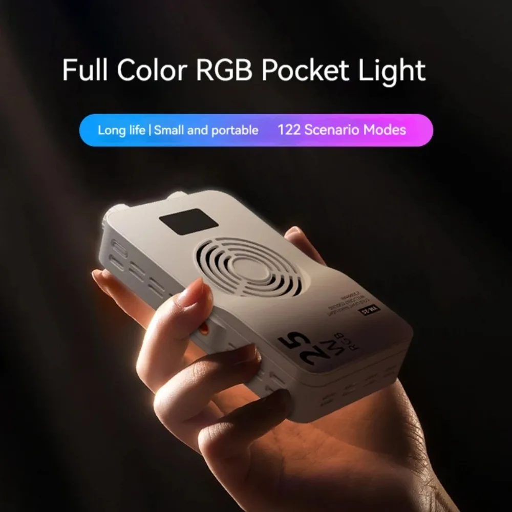 

25W RGB Fill Light Portable Pocket LED Photography Playing Light High Brightness Rechargeable Ambient Light Fan Cooling