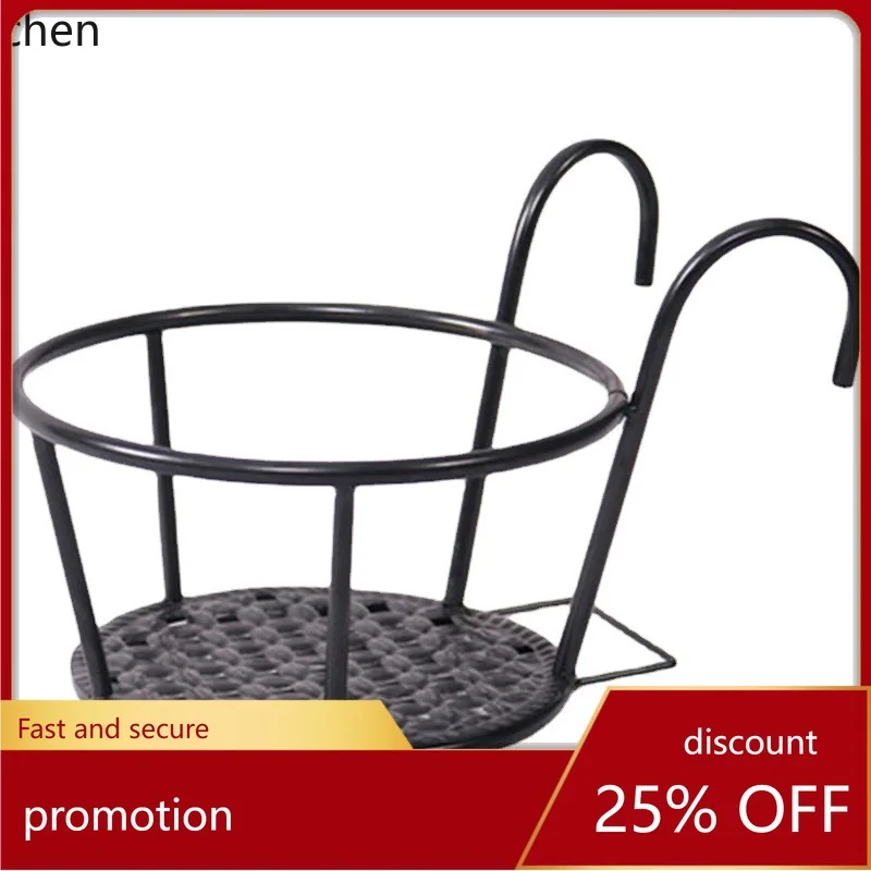 HYS  Stand Single Hanging Hanging   Window Sill Potted Plant Stand Outdoor Guardrail Green Radish Flower Stand