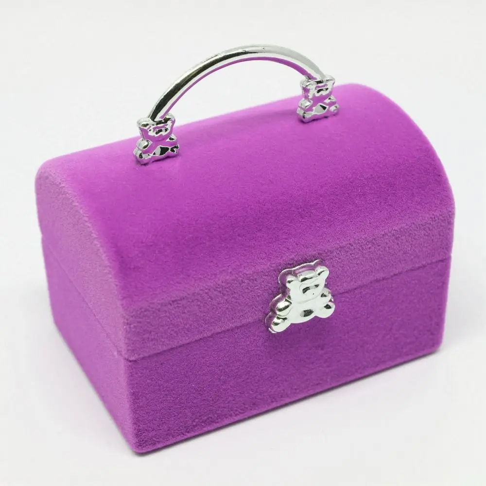 Gift Box Velvet Jewelry Box Jewelry Packaging Handheld Ring Box Cute Bear Pendant Storage Case