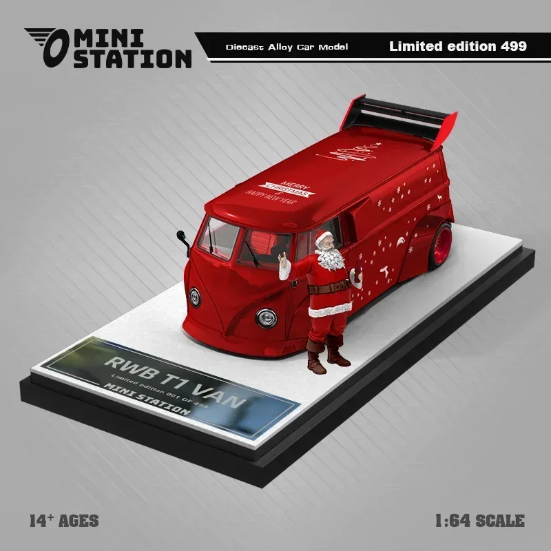 Mini Station 1:64 SUP 2024 Christmas Metallic red Diecast Model Car