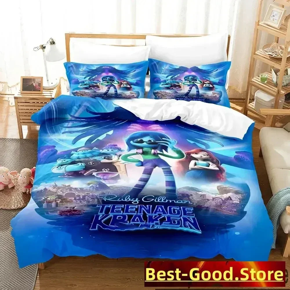 Cartoon Ruby Gillman Teenage Kraken Bedding Set Duvet Cover Bed Set Quilt Cover Pillowcase Comforter king Queen Size Boys Adult