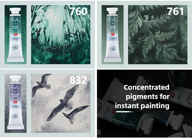 Russische White Nights Aquarellfarben für extrafeine Künstler, 10-ml-Tuben, Sedimentation und Macaron, neue Granulierfarben der Sonderserie – Detail 7