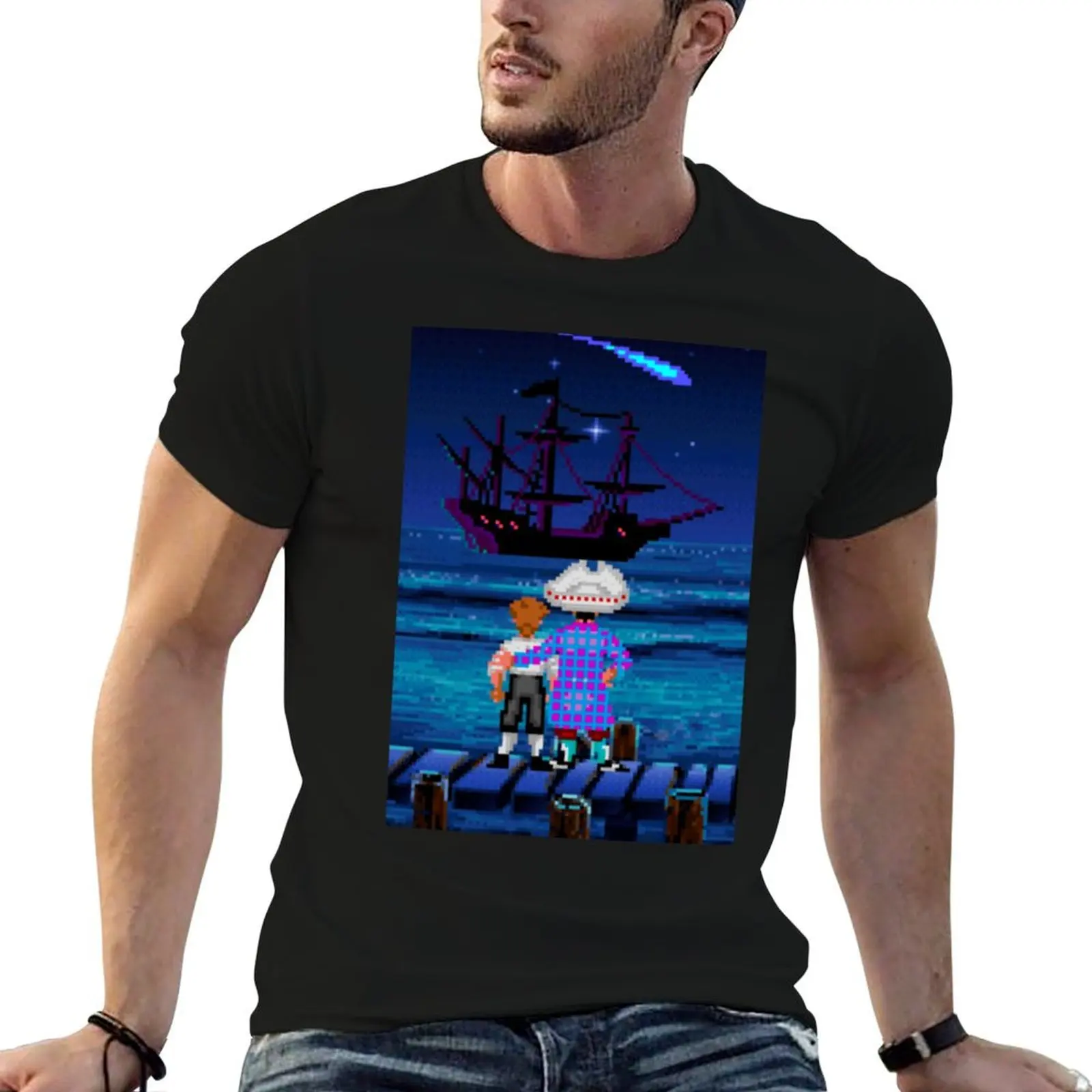 

Monkey Island - Guybrush and Stan T-Shirt aesthetic clothes anime tshirt boys whites tshirts for men