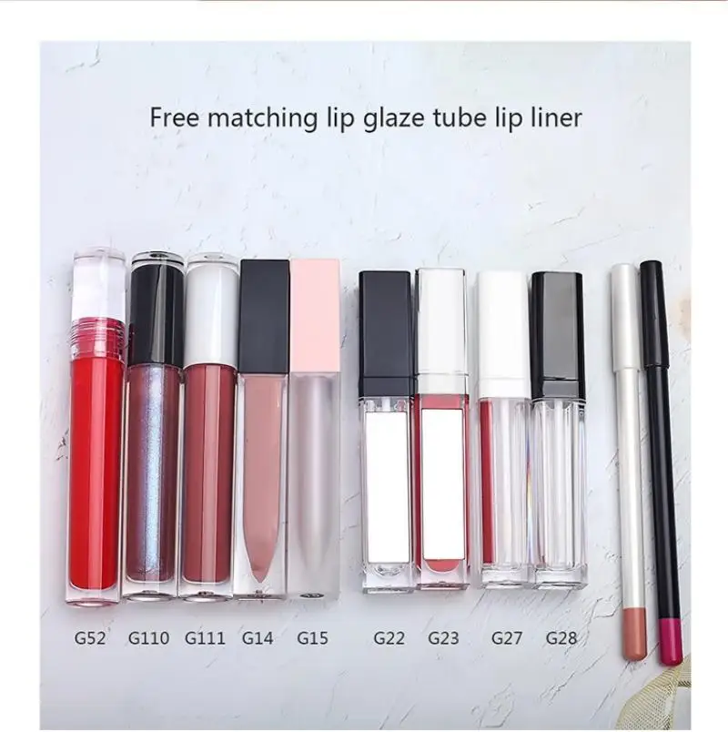 Wholesale Liquid Lipstick Matte Red Lips Makeup Private Label Long Lasting Nude Lip Liner Pencil Matt Lip Gloss Pink Box 30sets