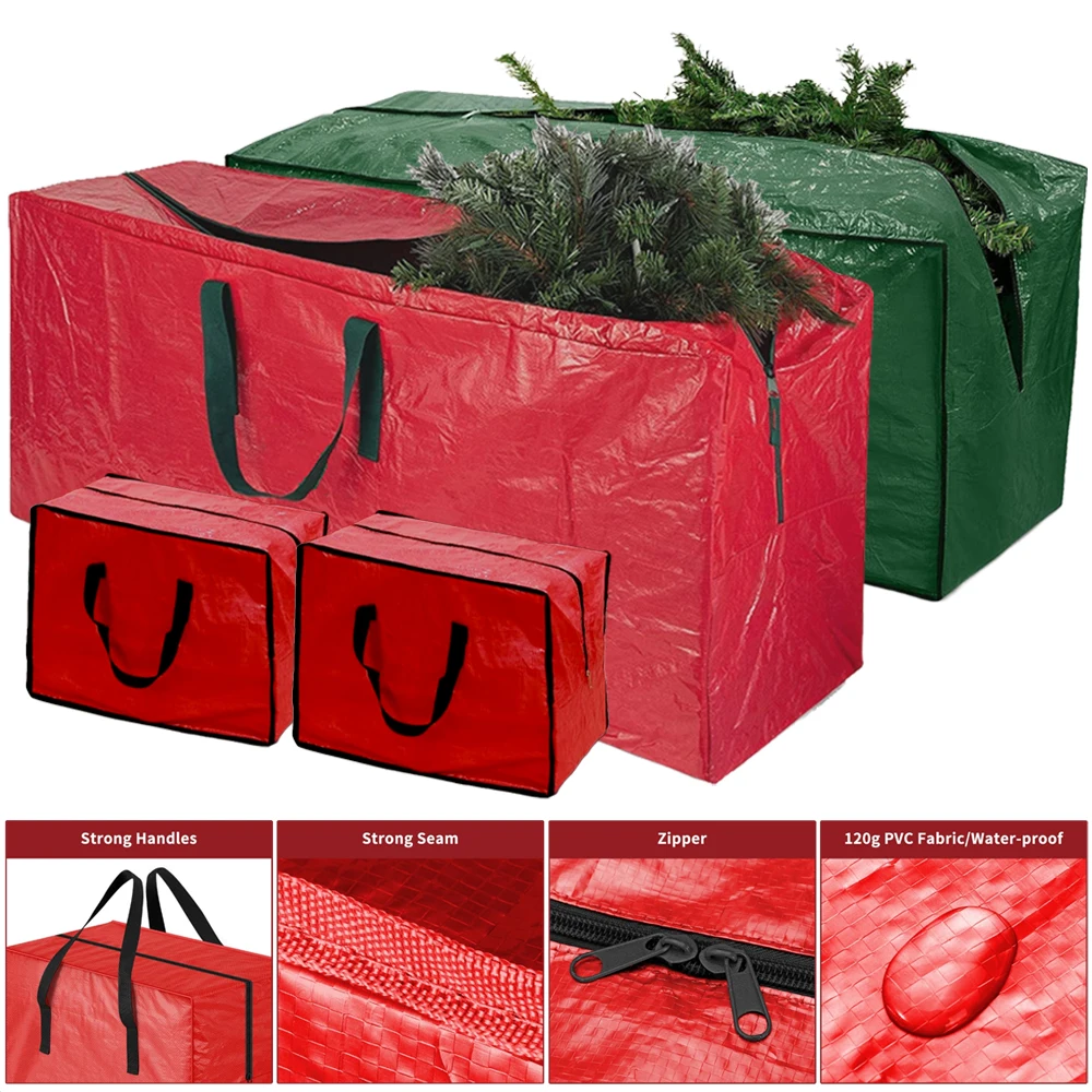 

1/3PCS Christmas Tree Storage Bag Waterproof Xmas Tree Decoration Wreath Storage Box Handle Organizer for Medium-Large Xmas Tree