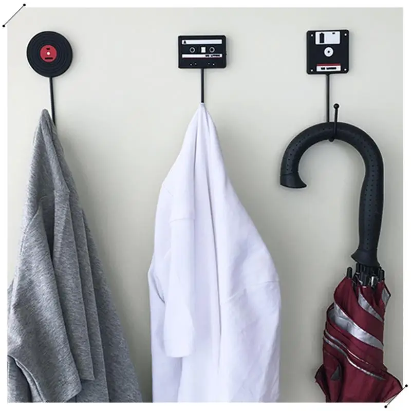 Retro Door Hook Nail-Free Auxiliary Storage Hook Office Compartment Bathroom Kitchen Door Back Hook