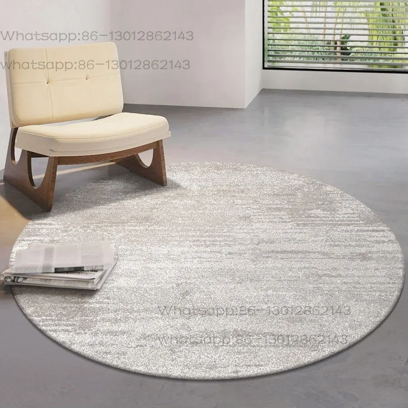 Round carpet high sense Nordic light luxury solid color living room bedroom short hair dirt resistant washable ， 2m in diameter